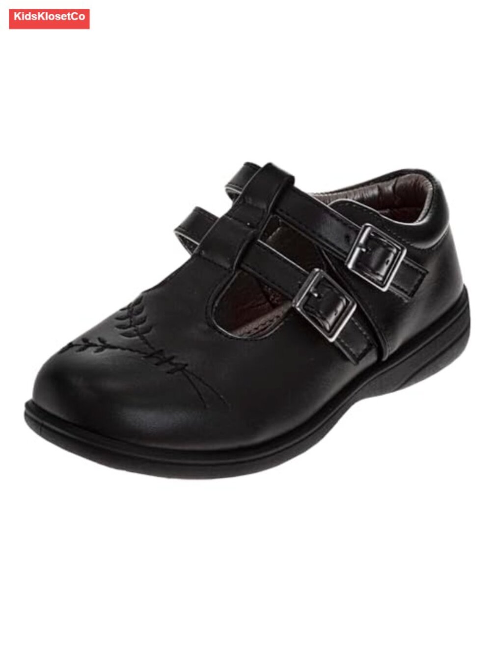Girls Mary Jane Ballet Flats School Uniform Dress Shoes Round Toe Hook & Loop